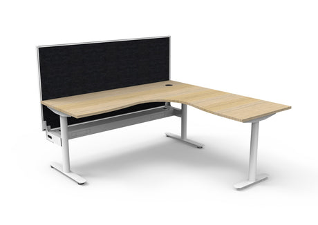 RL Halo Static Corner Workstation with Aluminium Framed Screen