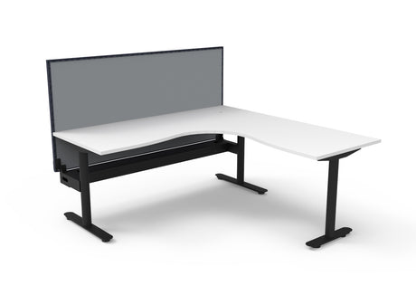 RL Halo Static Corner Workstation with Aluminium Framed Screen