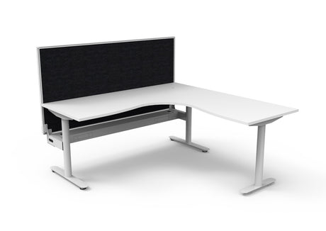 RL Halo Static Corner Workstation with Aluminium Framed Screen