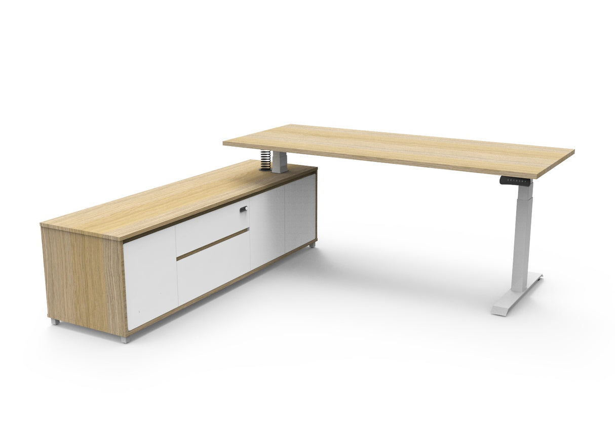 RL Boost Height Adjustable Executive Desk with Return Cabinet