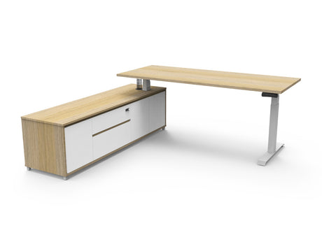 RL Boost Height Adjustable Executive Desk with Return Cabinet