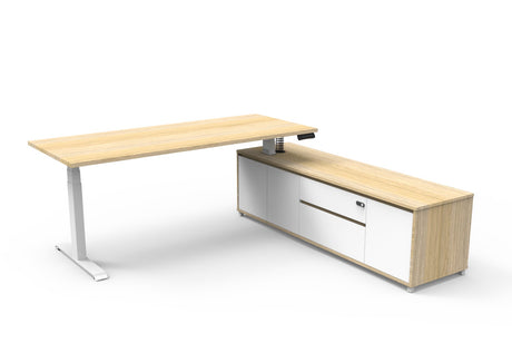 RL Boost Height Adjustable Executive Desk with Return Cabinet