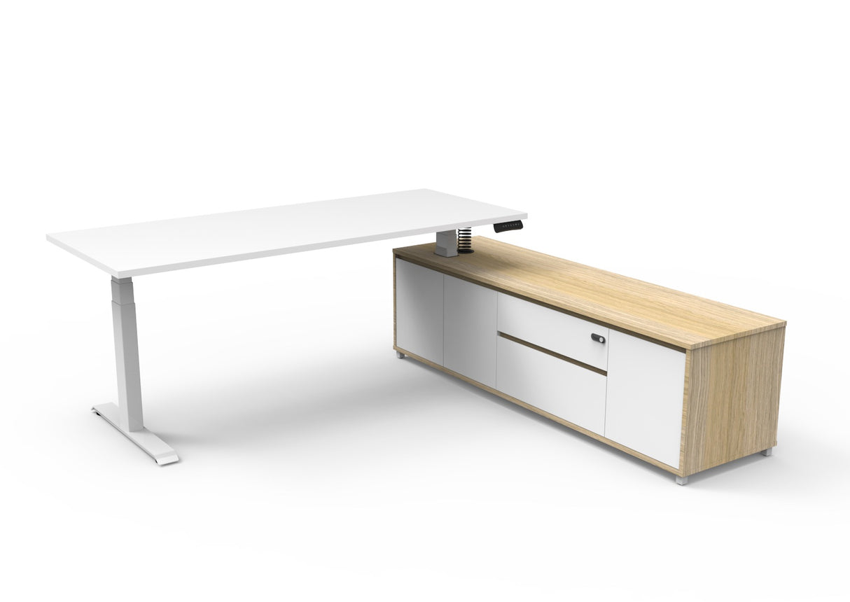 RL Boost Height Adjustable Executive Desk with Return Cabinet