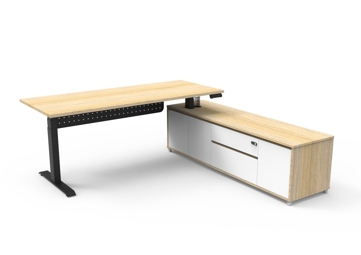 RL Boost Height Adjustable Executive Desk with Return Cabinet