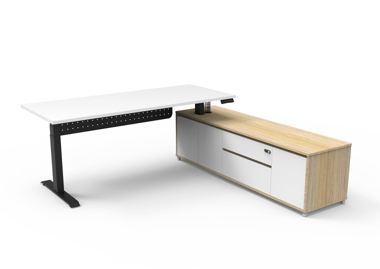 RL Boost Height Adjustable Executive Desk with Return Cabinet