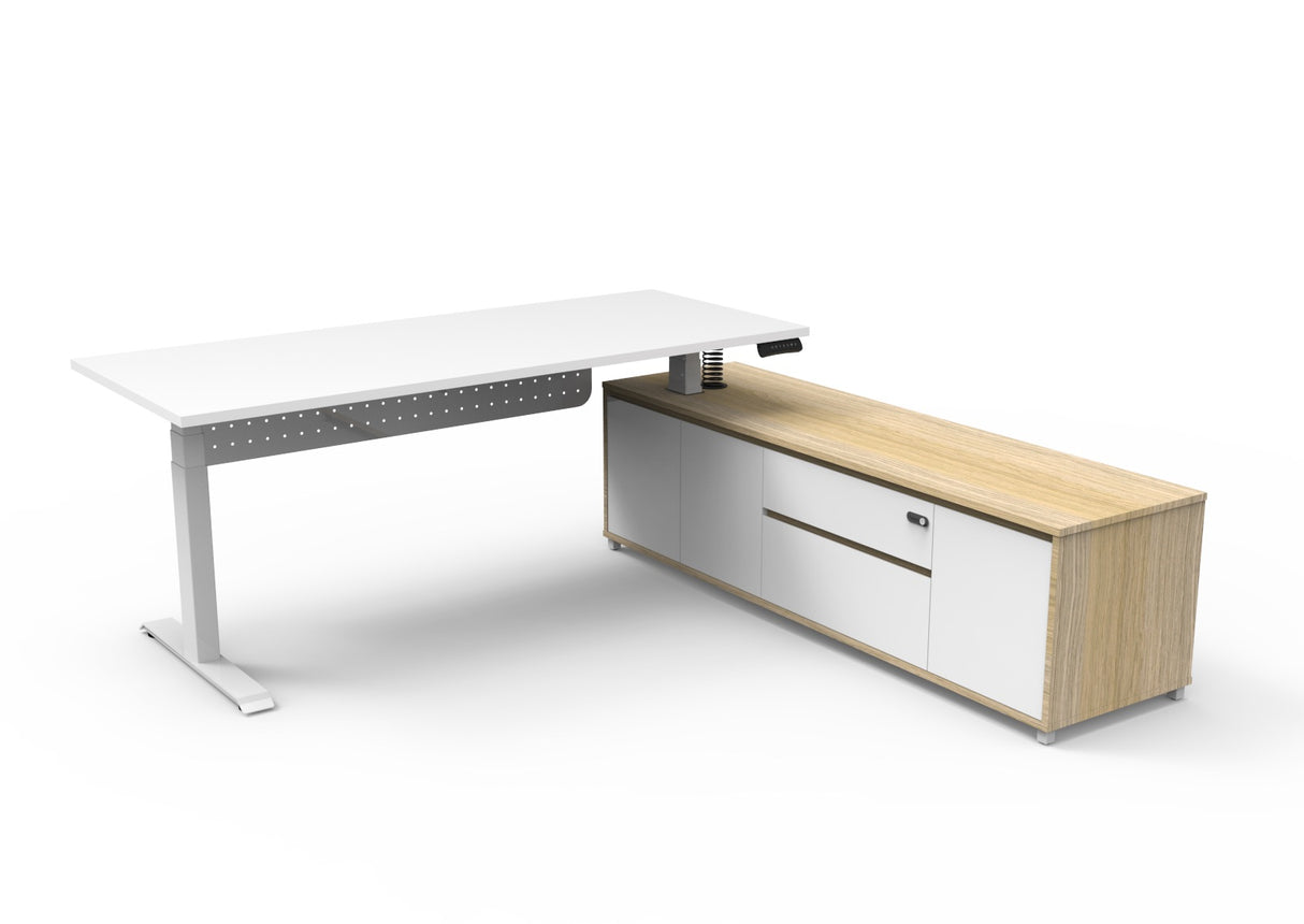 RL Boost Height Adjustable Executive Desk with Return Cabinet