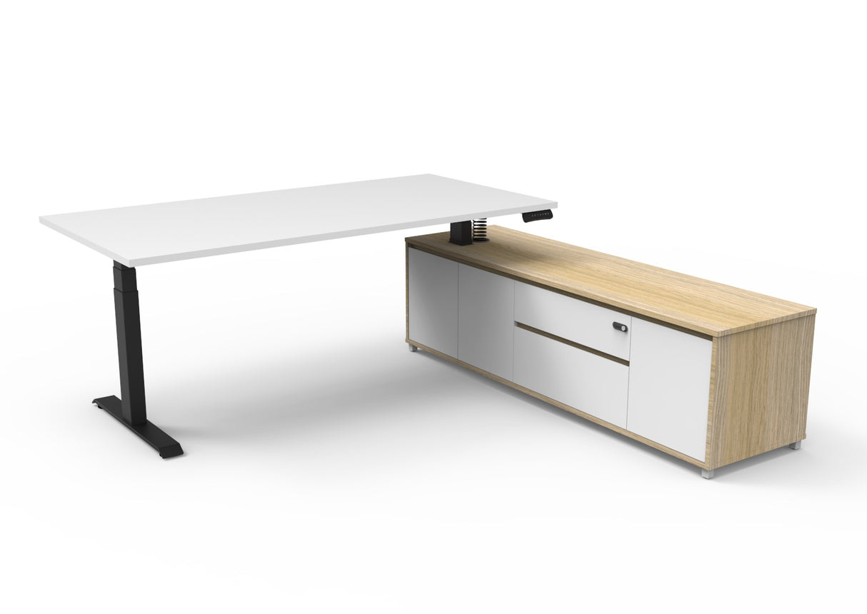 RL Boost Height Adjustable Executive Desk with Return Cabinet