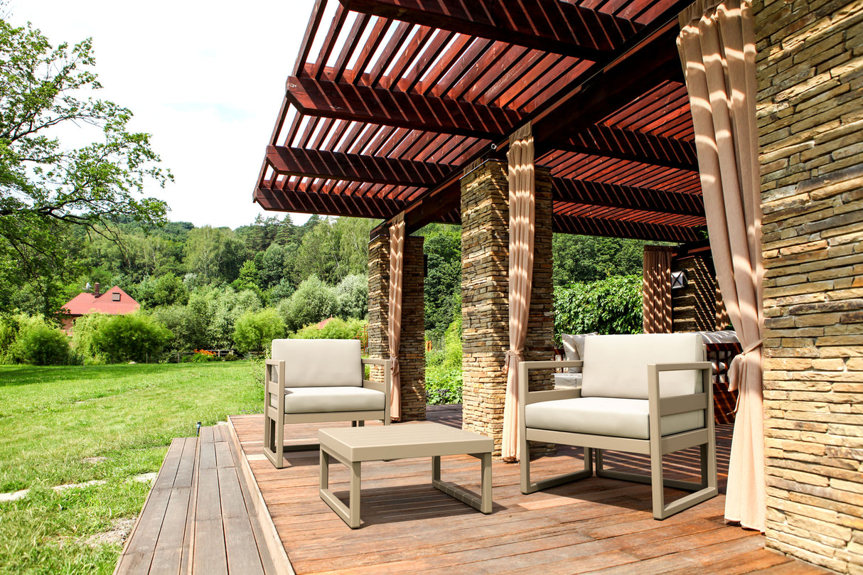 FL Mykonos Hospitality Outdoor Lounge Armchair with Cushion