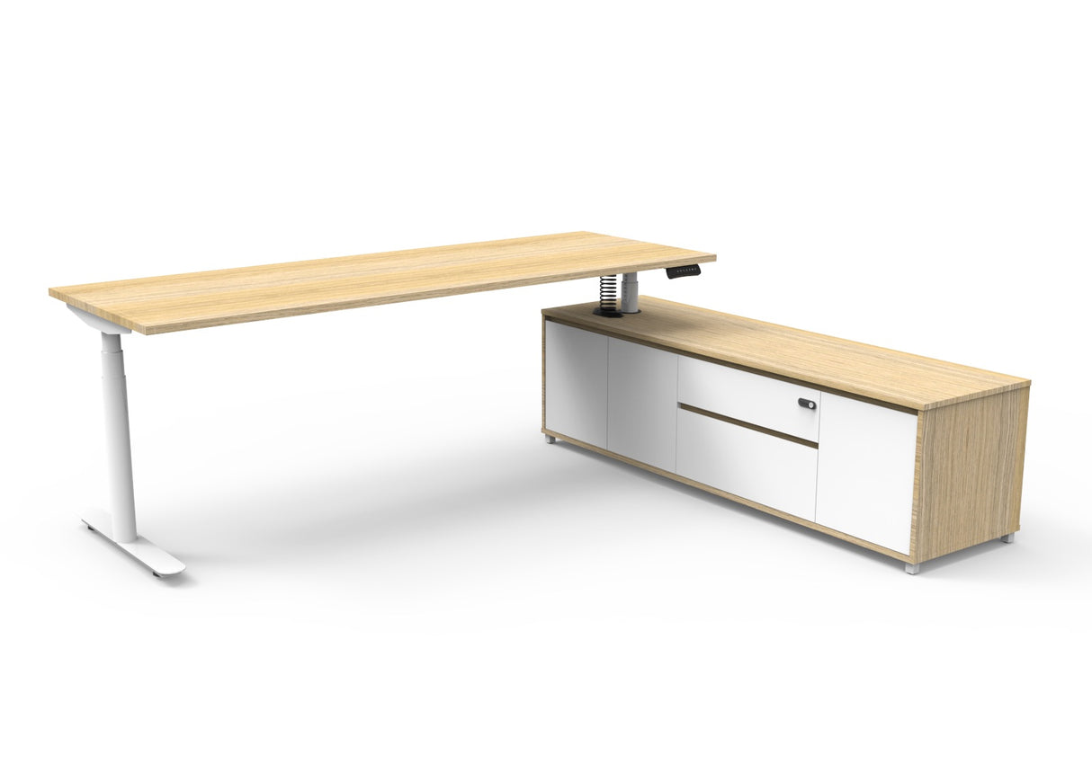 RL Halo Plus Height Adjustable Executive Desk with Return Cabinet