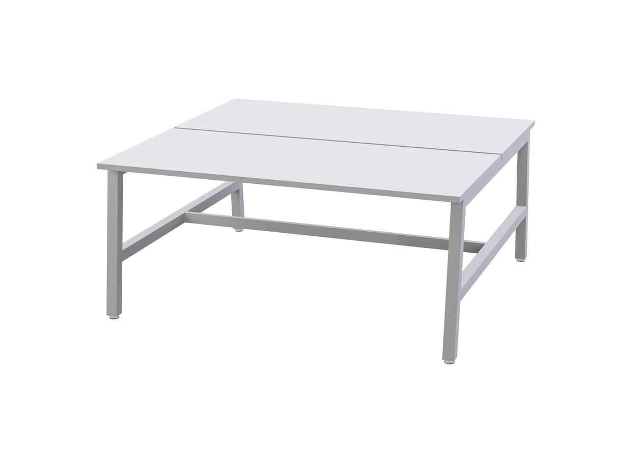 OL Axis Trestle 2 User Bench – White Top with White Frame
