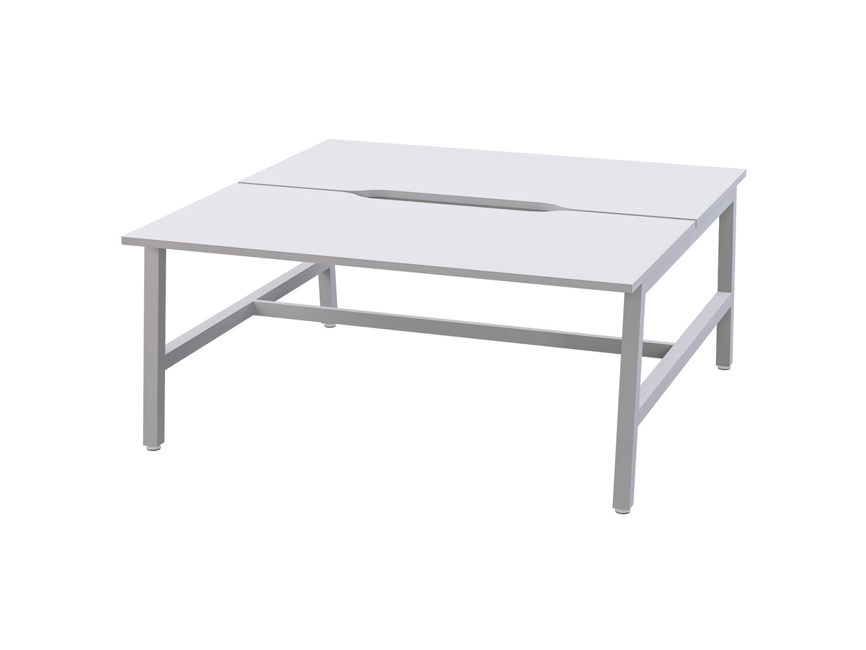 OL Axis Trestle 2 User Bench – White Top with White Frame