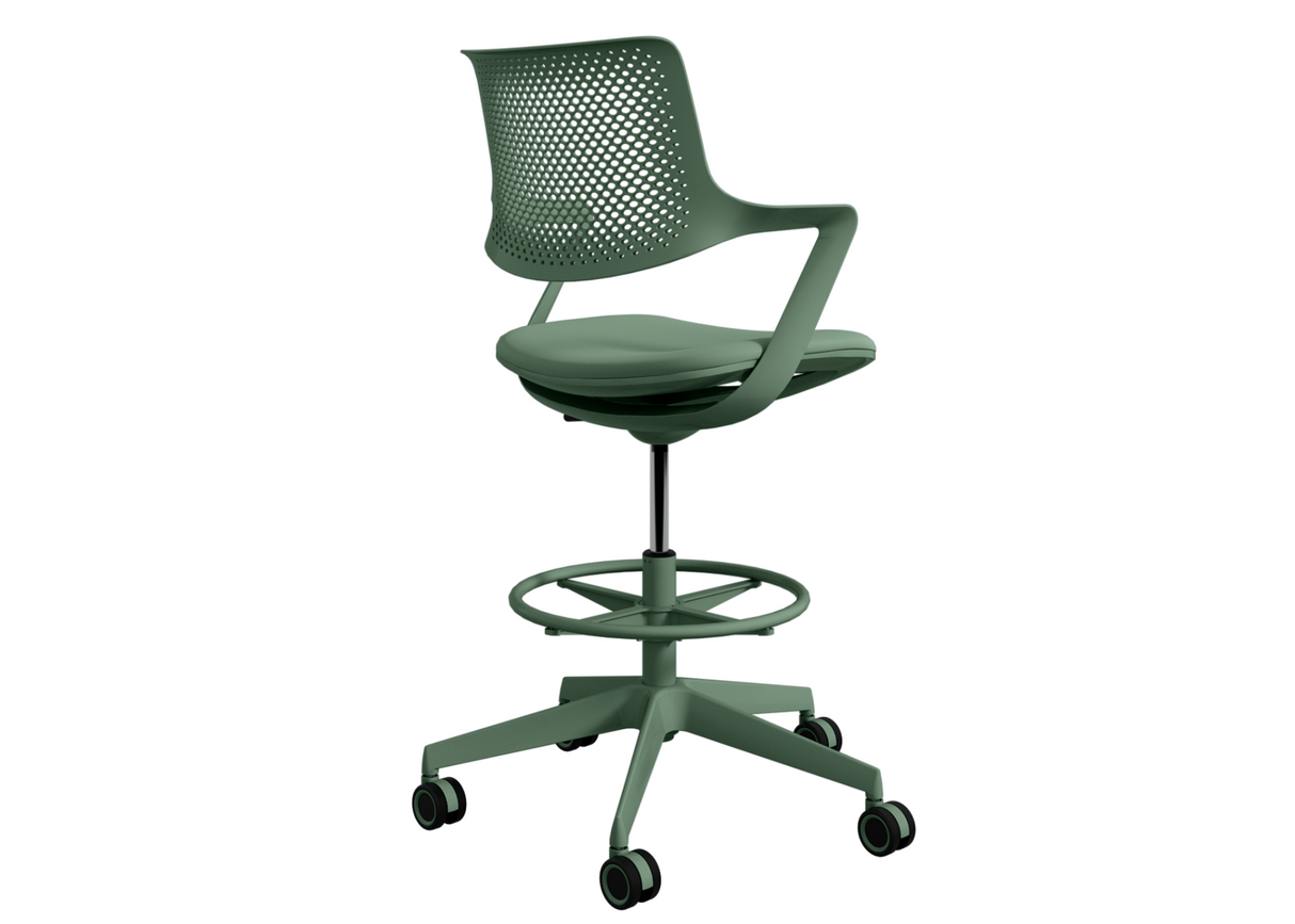 DD Loki Fabric Upholstered Seat Drafting Chair