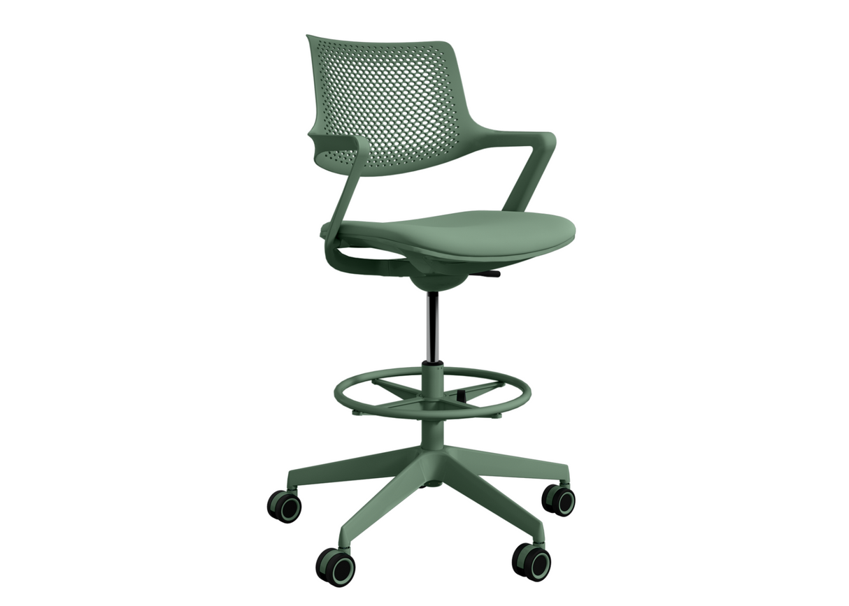 DD Loki Fabric Upholstered Seat Drafting Chair