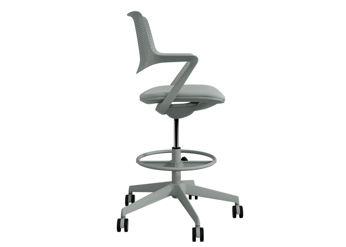 DD Loki Fabric Upholstered Seat Drafting Chair