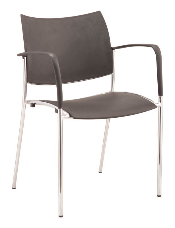 GP Element Upholstered Chair with Arms & Chrome Legs
