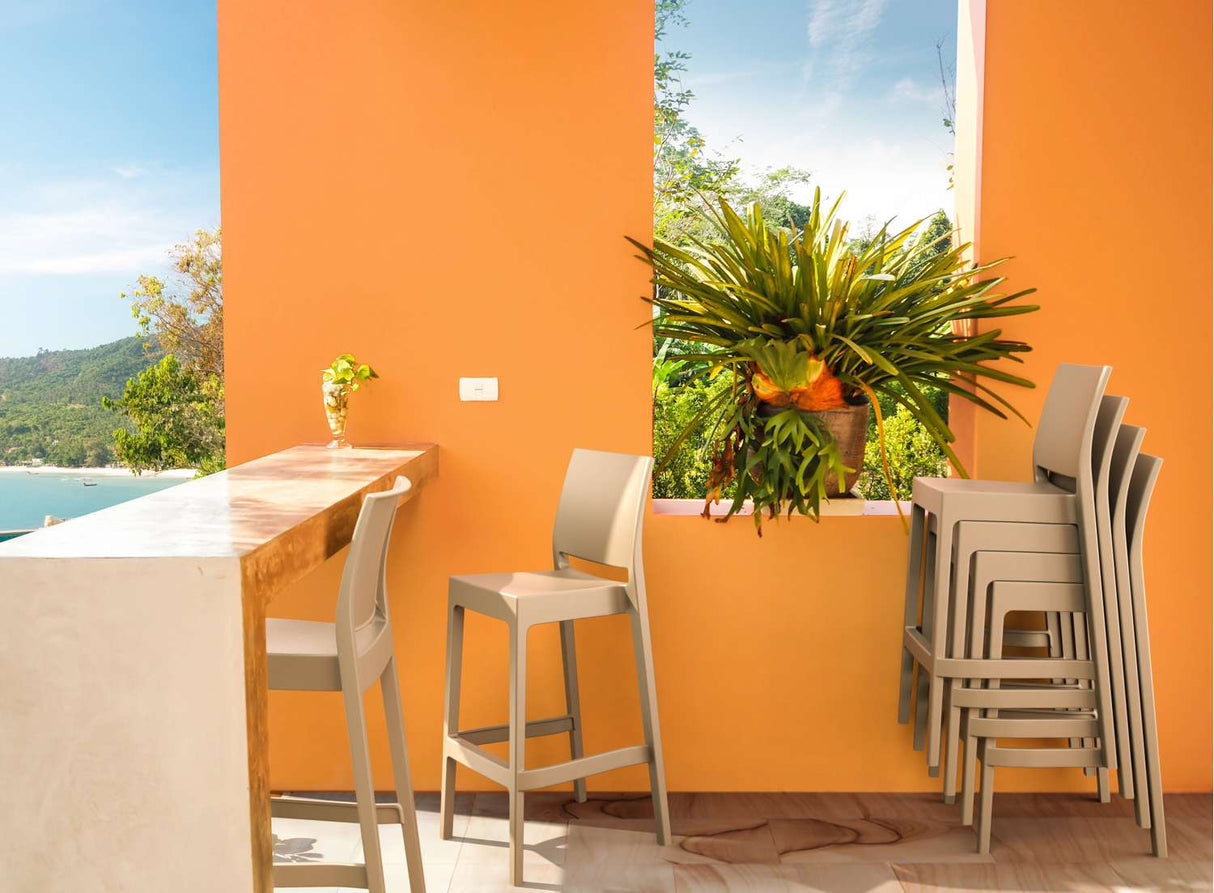 FL Maya Hospitality Outdoor Stackable Bar Stool