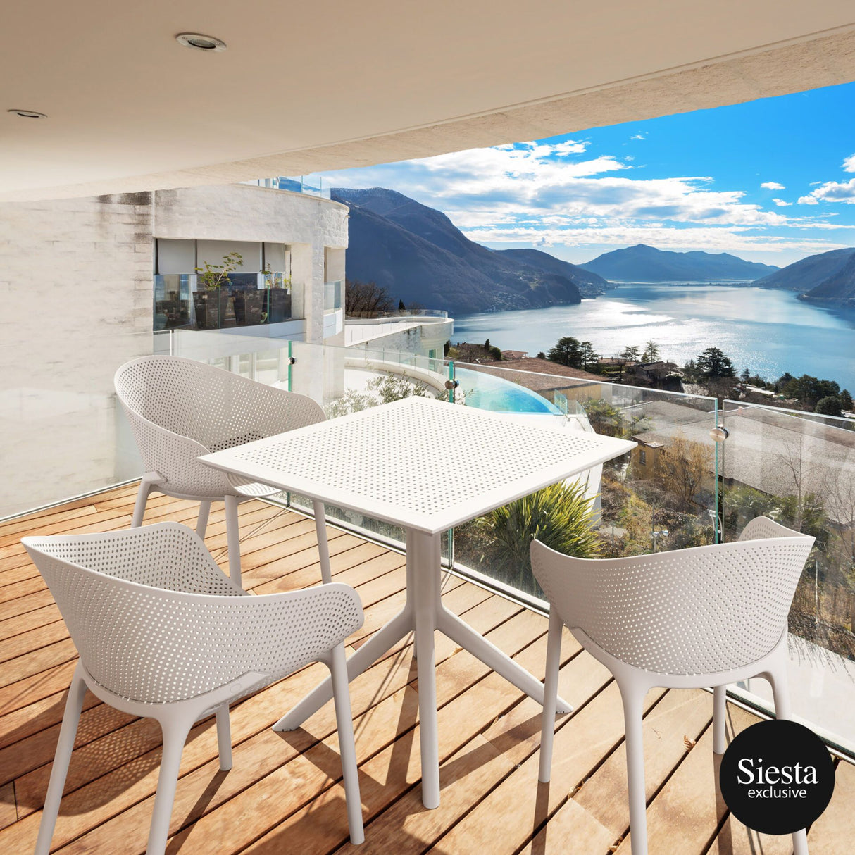 FL Sky 4 Peace Hospitality Square Folding Dining Table & Chair Set