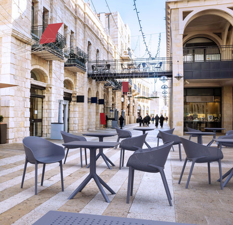 FL Sky 3 Piece Hospitality Square Folding Dining Table & Chair Set