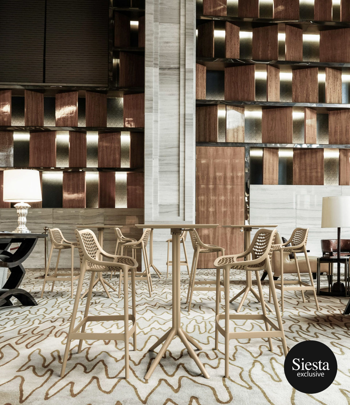 FL Sky Hospitality Square Folding Bar Table & Barstool Set