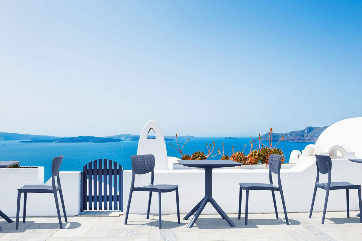 FL Lucy Hospitality Outdoor Stackable Chair with Cushion