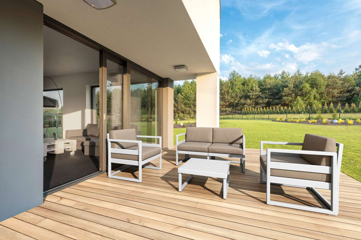 FL Mykonos Hospitality Outdoor 4 Seater Lounge Set