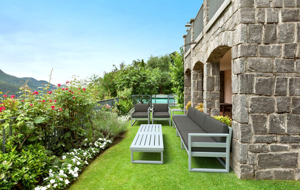 FL Mykonos Aluminium Hospitality Outdoor 5 Seater Lounge Set