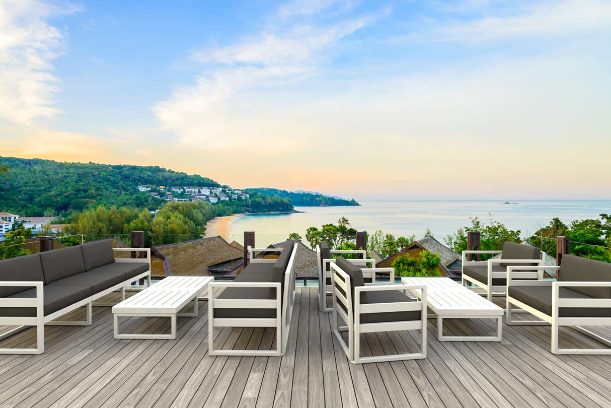 FL Mykonos Aluminium Hospitality Outdoor 5 Seater Lounge Set