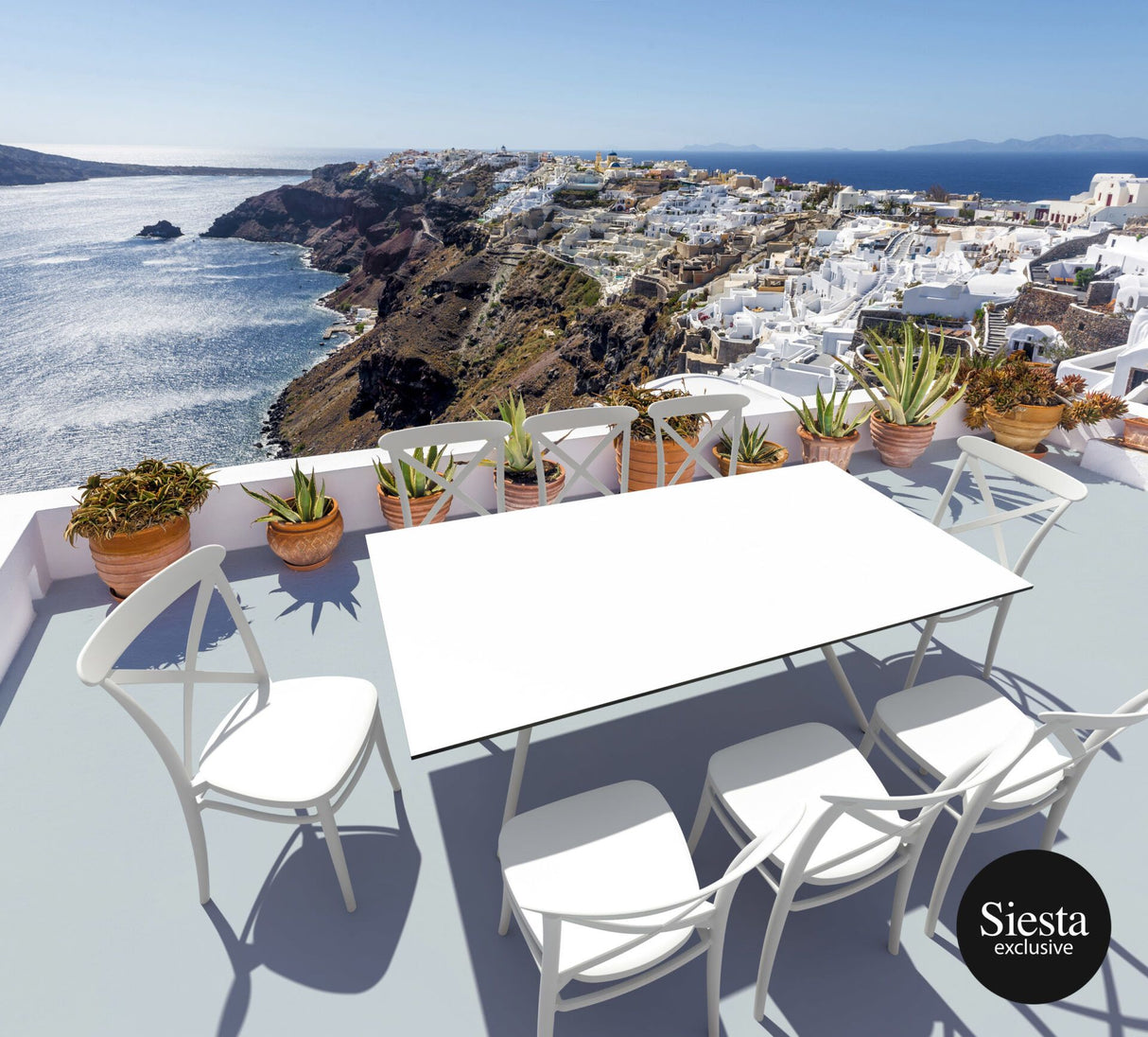 FL Tequila 9 Piece Balcony Dining Setting with Cross Chairs