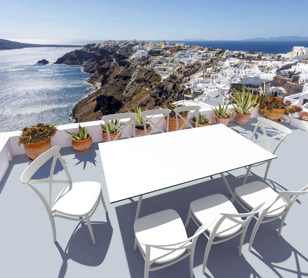 FL Cross Back Hospitality Outdoor Chair with Cushion