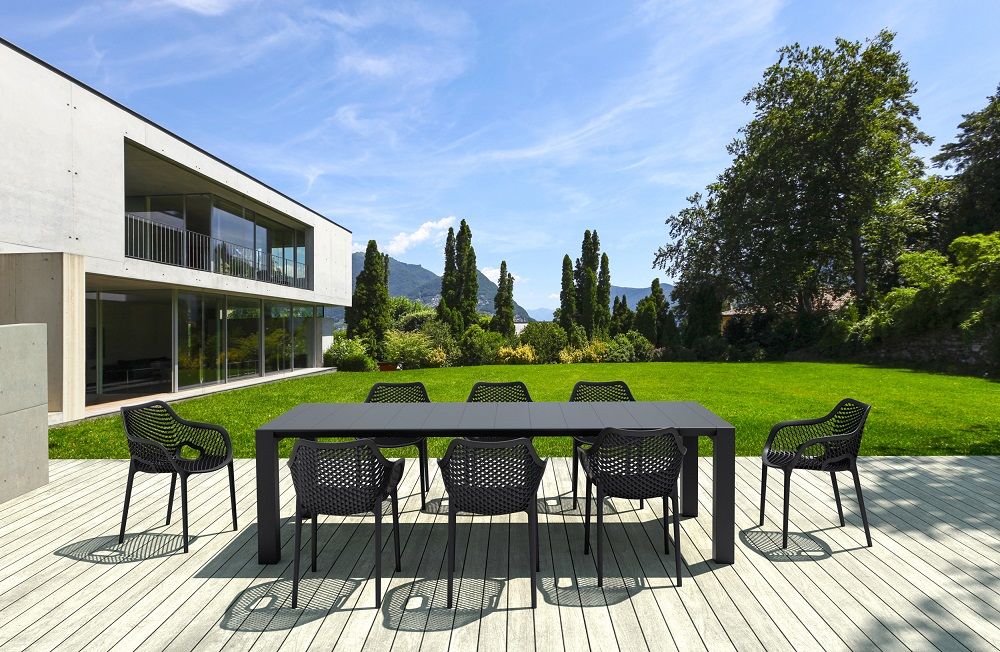 FL Vegas 8 Seater Hospitality Outdoor Extendable Dining Table with Air XL Armchair