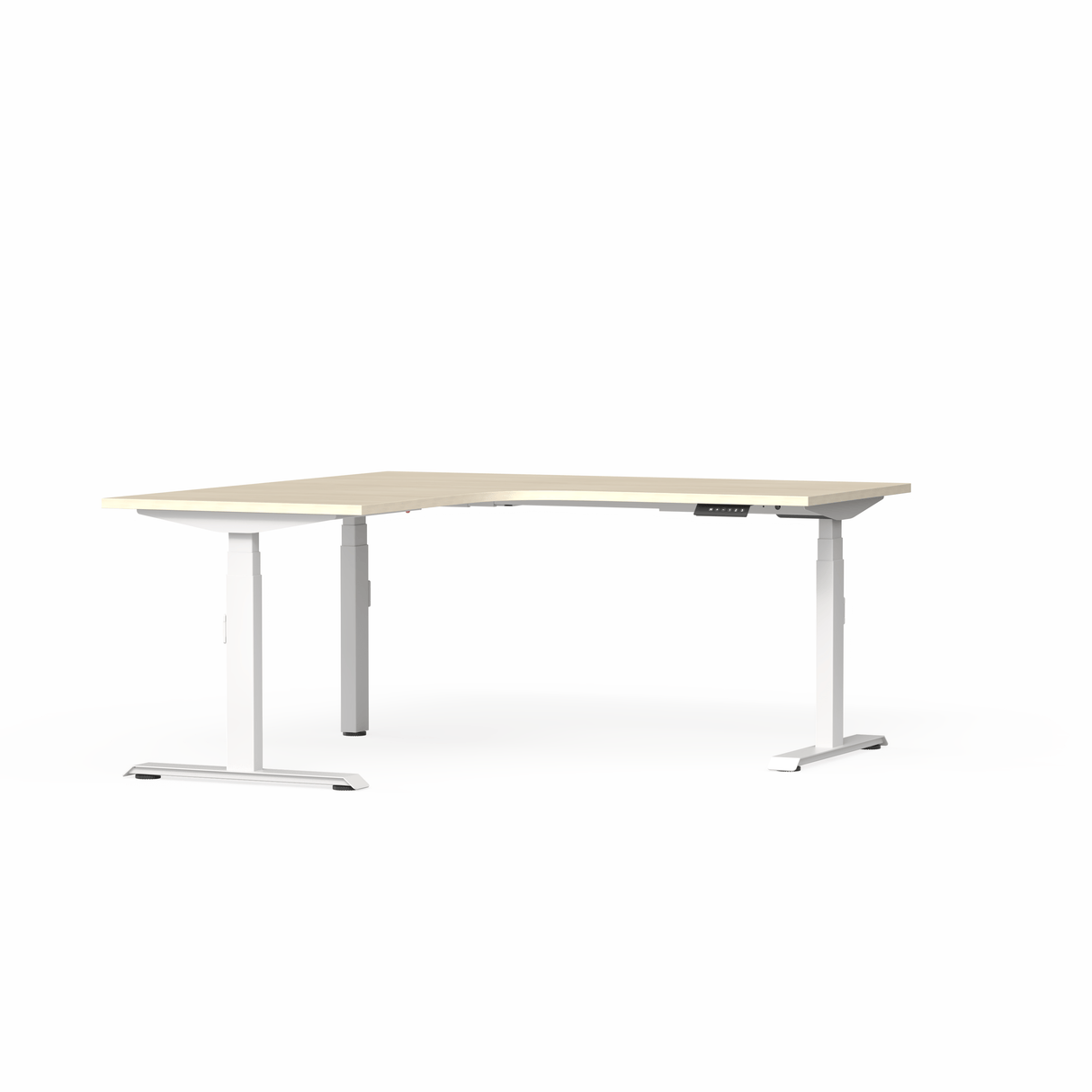 OL Klass Electric Height Adjustable Corner Desk - White Fame