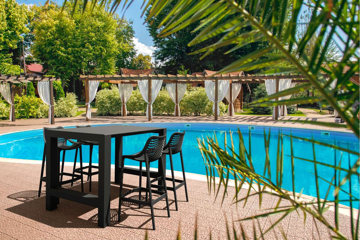 FL Vegas Hospitality Outdoor Extendable Bar Table