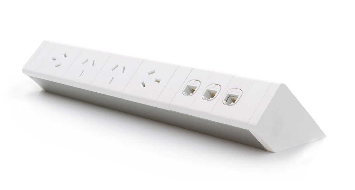 CM Athena Above Desk Power Rail - 4 GPO & 3 Data