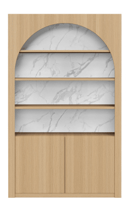 DD Aako 1 Door 4 Shelves Arched Storage Wall Unit