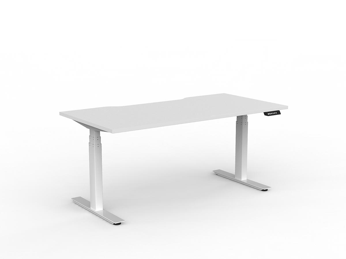 OL Agile Motion+ Electric Height Adjustable Desk – White Top with White Frame