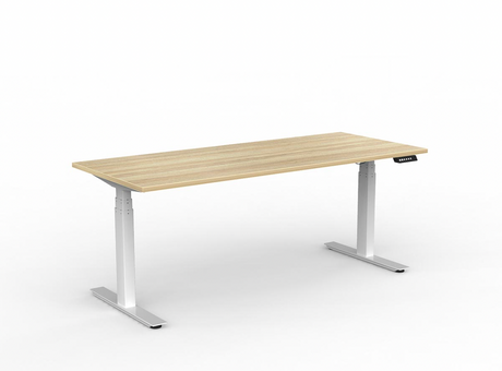 OL Agile Motion+ Electric Height Adjustable Desk – White Top with White Frame