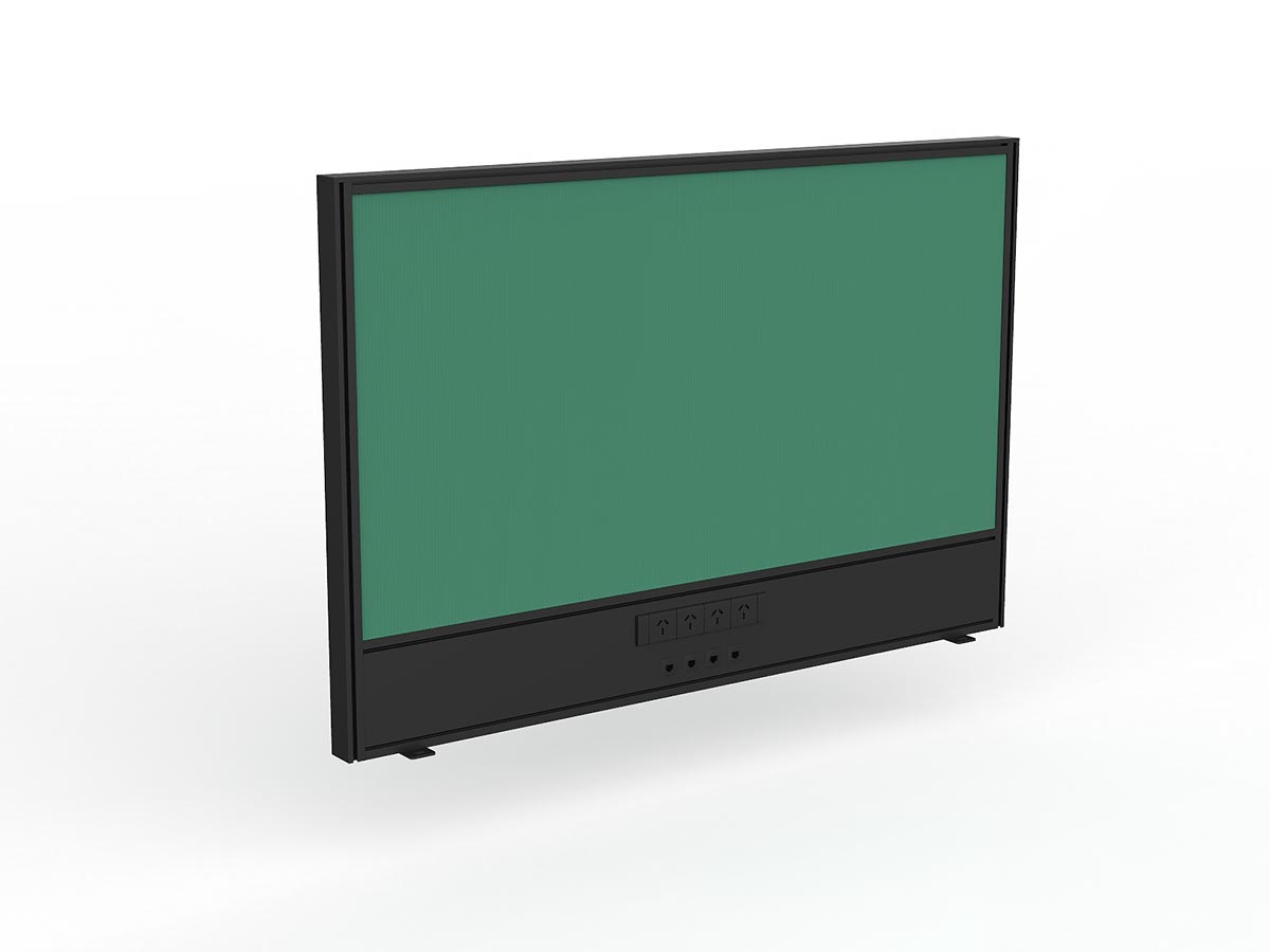 OL Studio Screen with Ducting for Agile Shared Desk – Breath Fabric with Black Frame
