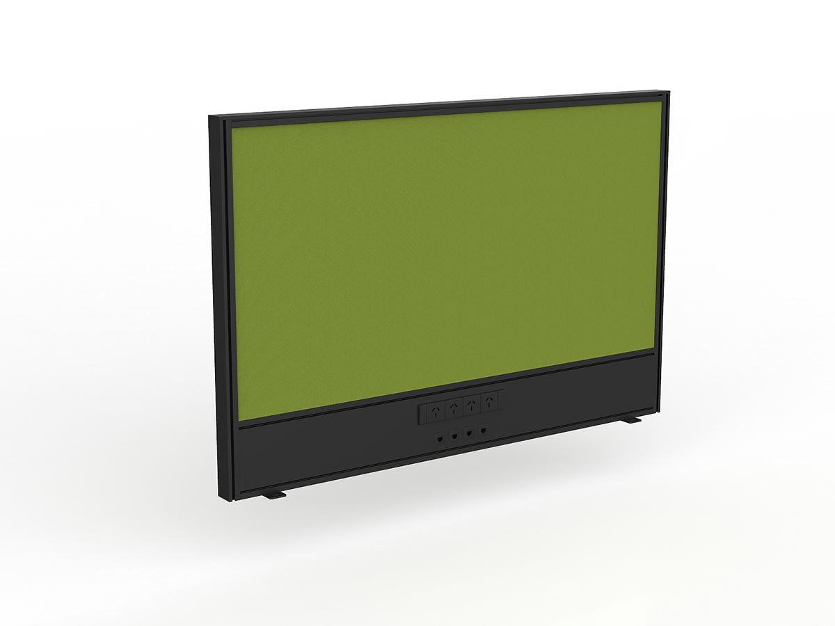 OL Studio Screen with Ducting for Agile Shared Desk – Splice Fabric with Black Frame