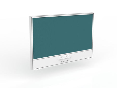 OL Studio Screen with Ducting for Agile Shared Desk – Splice Fabric with White Frame