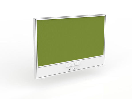 OL Studio Screen with Ducting for Agile Shared Desk – Splice Fabric with White Frame