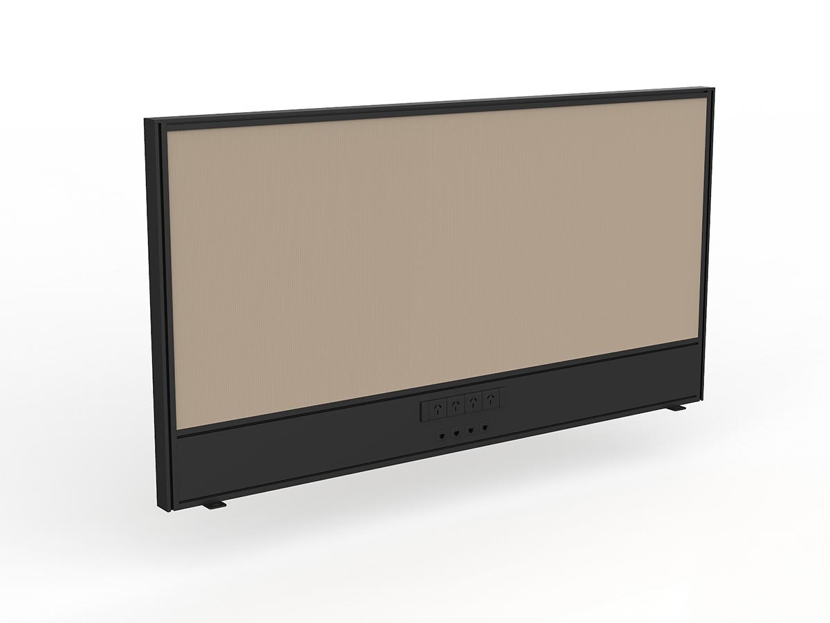 OL Studio Screen with Ducting for Agile Shared Desk – Breath Fabric with Black Frame