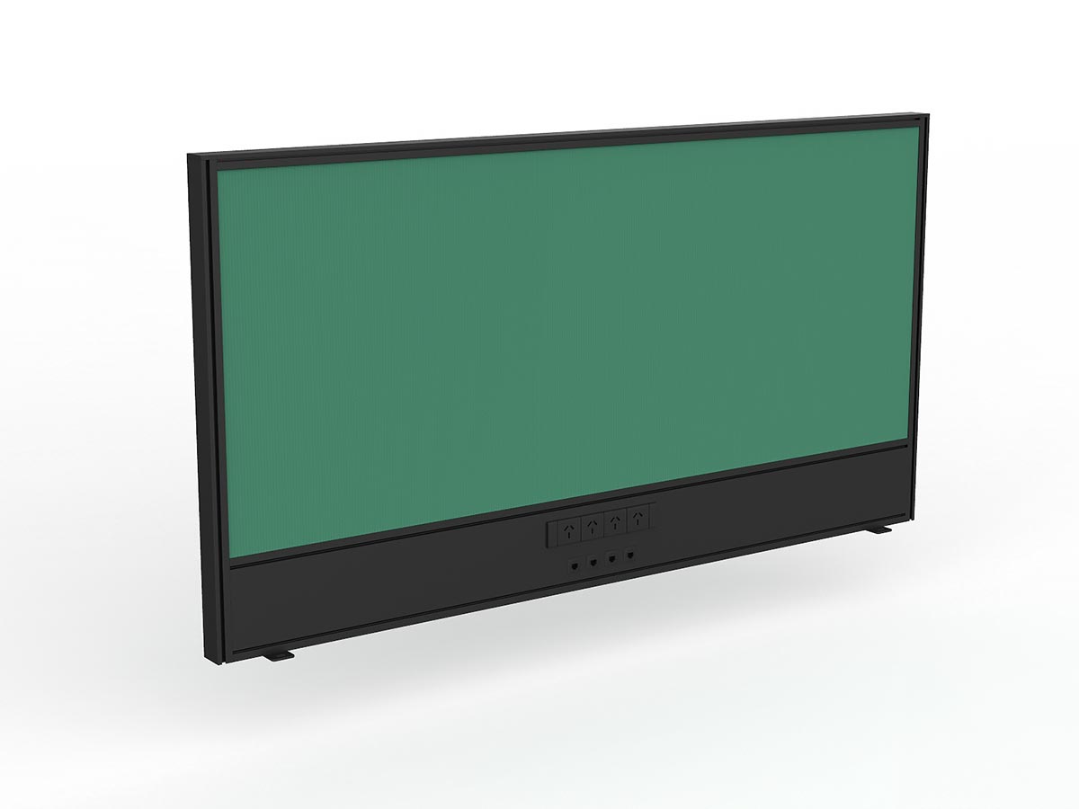 OL Studio Screen with Ducting for Agile Shared Desk – Breath Fabric with Black Frame