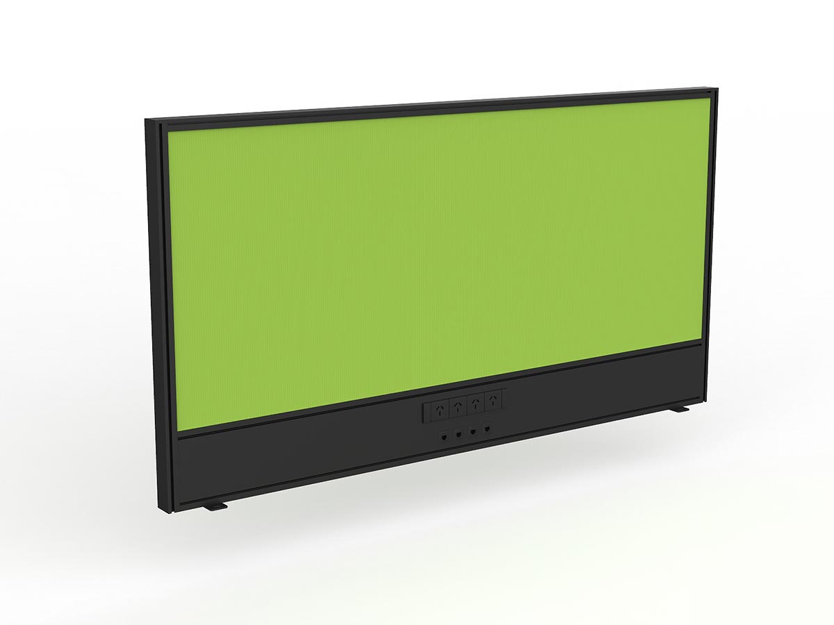 OL Studio Screen with Ducting for Agile Shared Desk – Breath Fabric with Black Frame