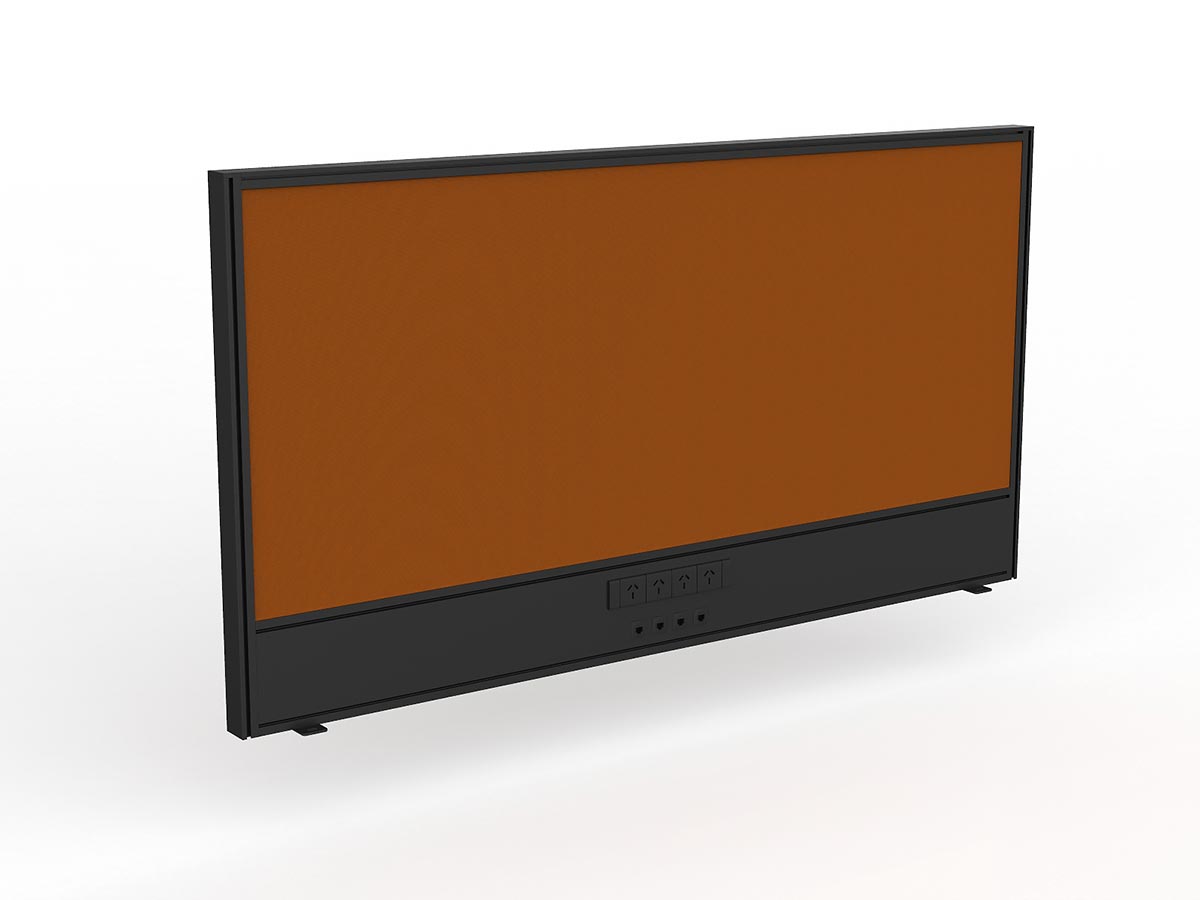 OL Studio Screen with Ducting for Agile Shared Desk – Splice Fabric with Black Frame