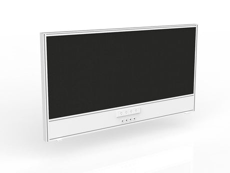 OL Studio Screen with Ducting for Agile Shared Desk – Splice Fabric with White Frame