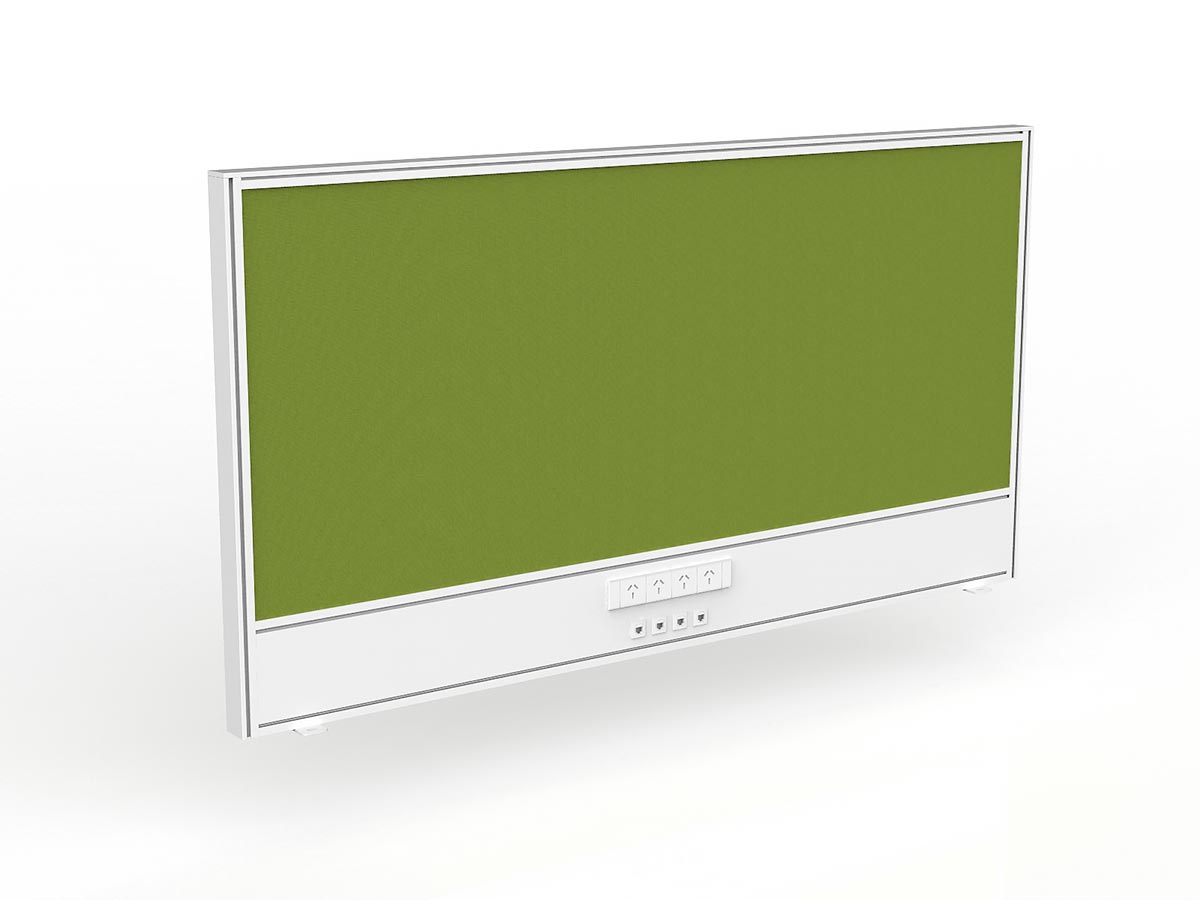 OL Studio Screen with Ducting for Agile Shared Desk – Splice Fabric with White Frame