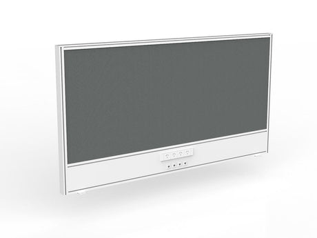 OL Studio Screen with Ducting for Agile Shared Desk – Splice Fabric with White Frame