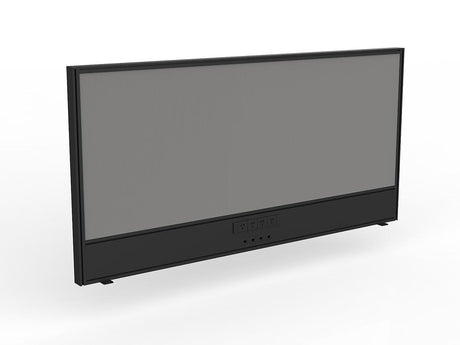 OL Studio Screen with Ducting for Agile Shared Desk – Breath Fabric with Black Frame