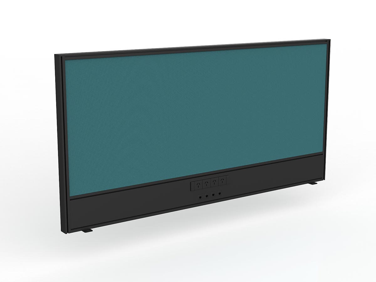 OL Studio Screen with Ducting for Agile Shared Desk – Splice Fabric with Black Frame
