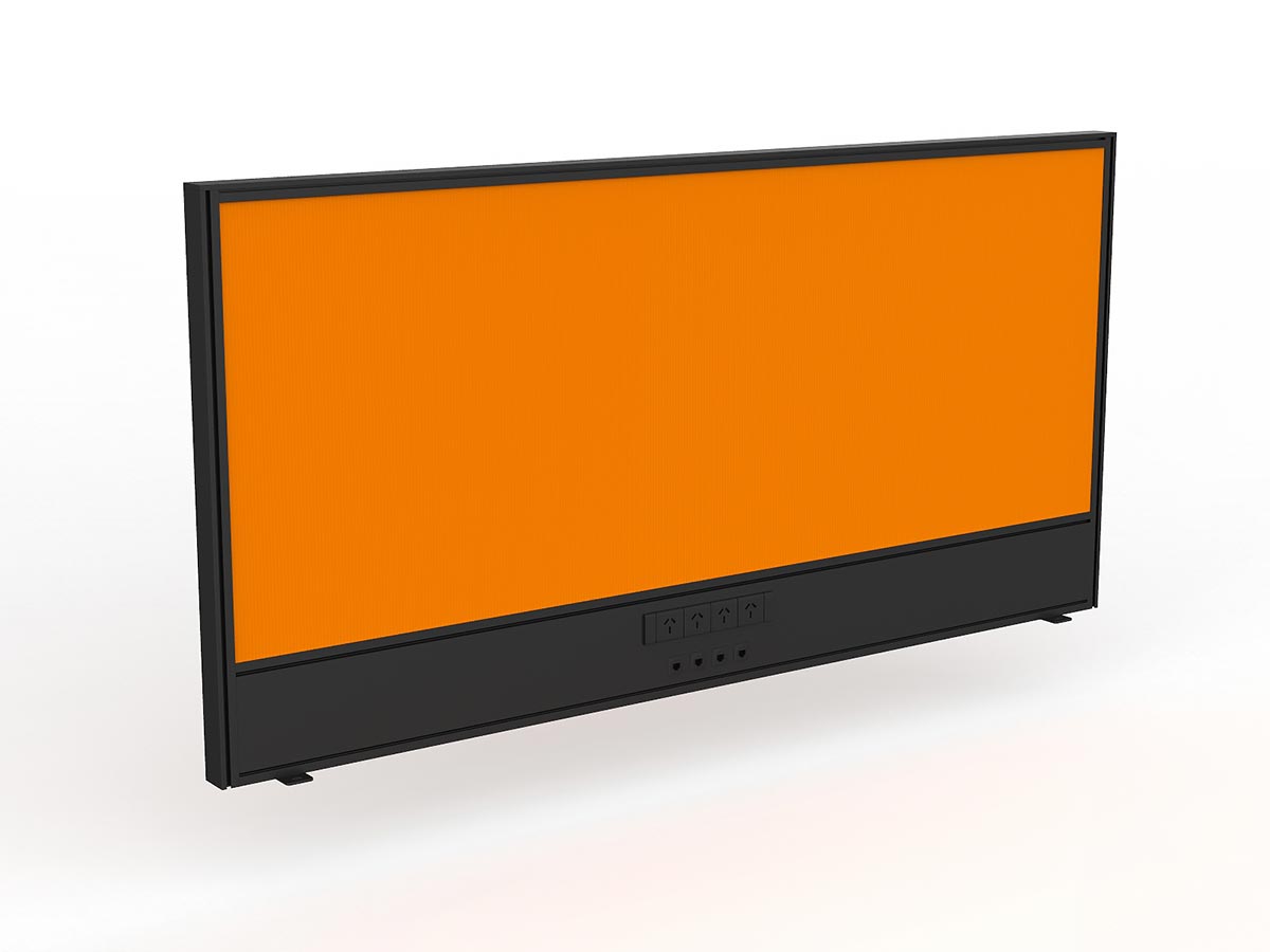 OL Studio Screen with Ducting for Agile Shared Desk – Breath Fabric with Black Frame